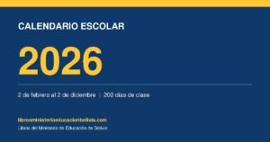 Calendario Escolar 2026 de Bolivia