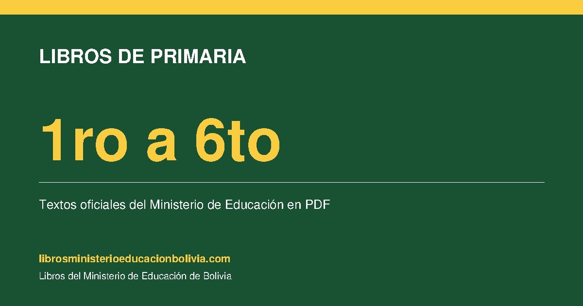 Libros de Primaria Bolivia PDF por grado