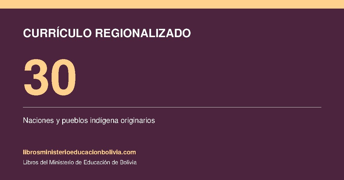 curriculo regionalizado bolivia