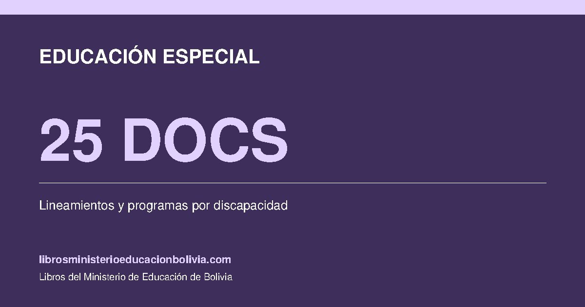 educacion especial bolivia materiales