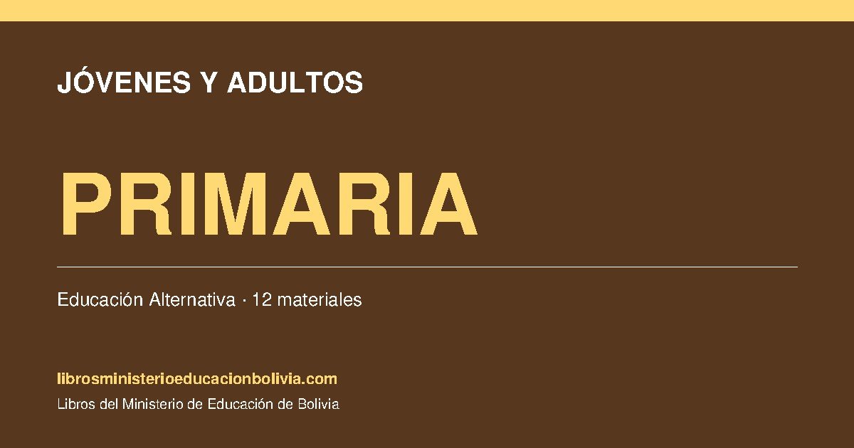 educacion primaria personas jovenes y adultas bolivia
